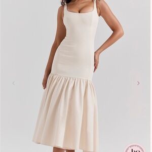 House of CB Cream Midi Dress